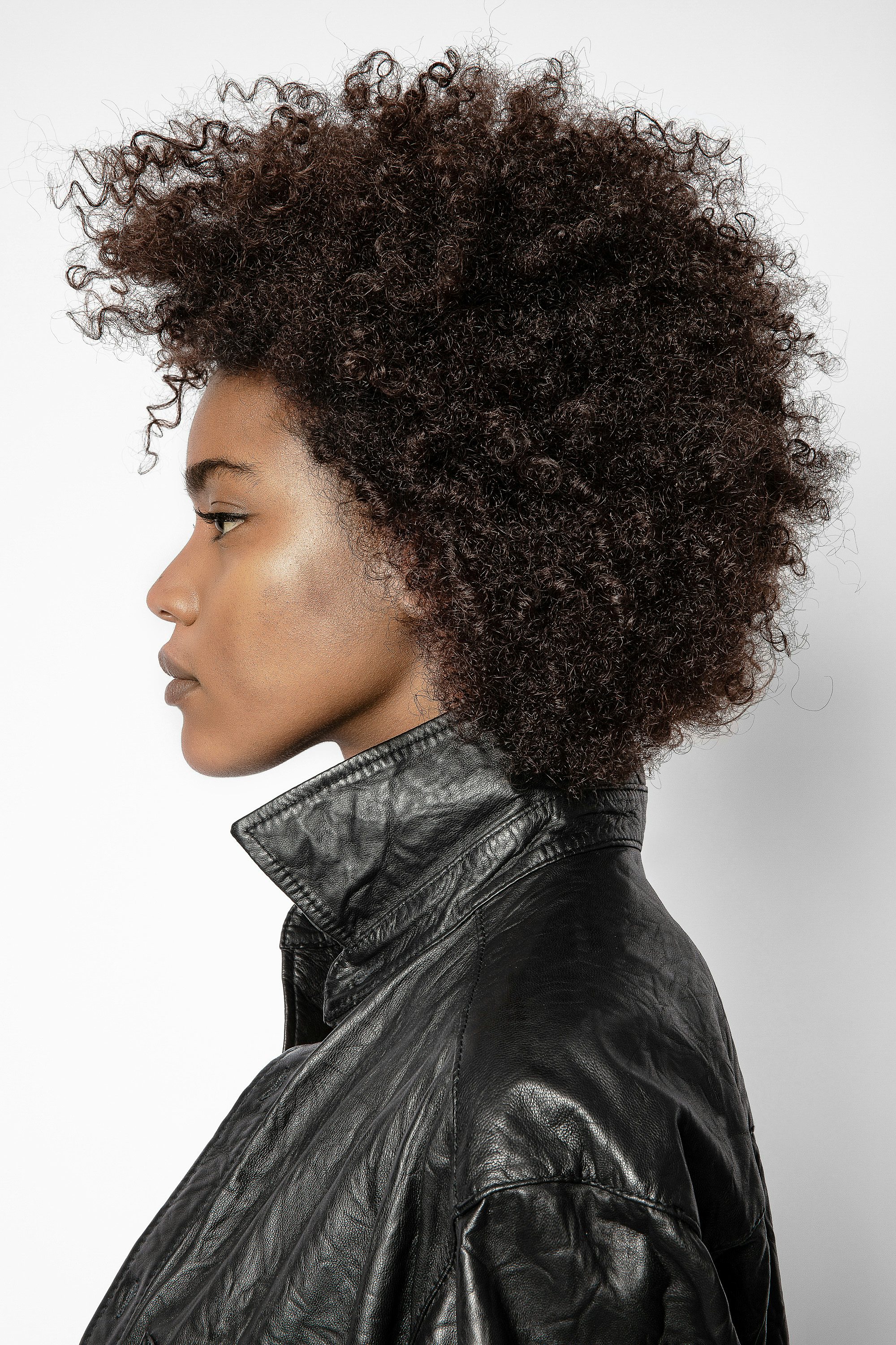 Tais Cuir Froisse Shirt - Black leather shirt.